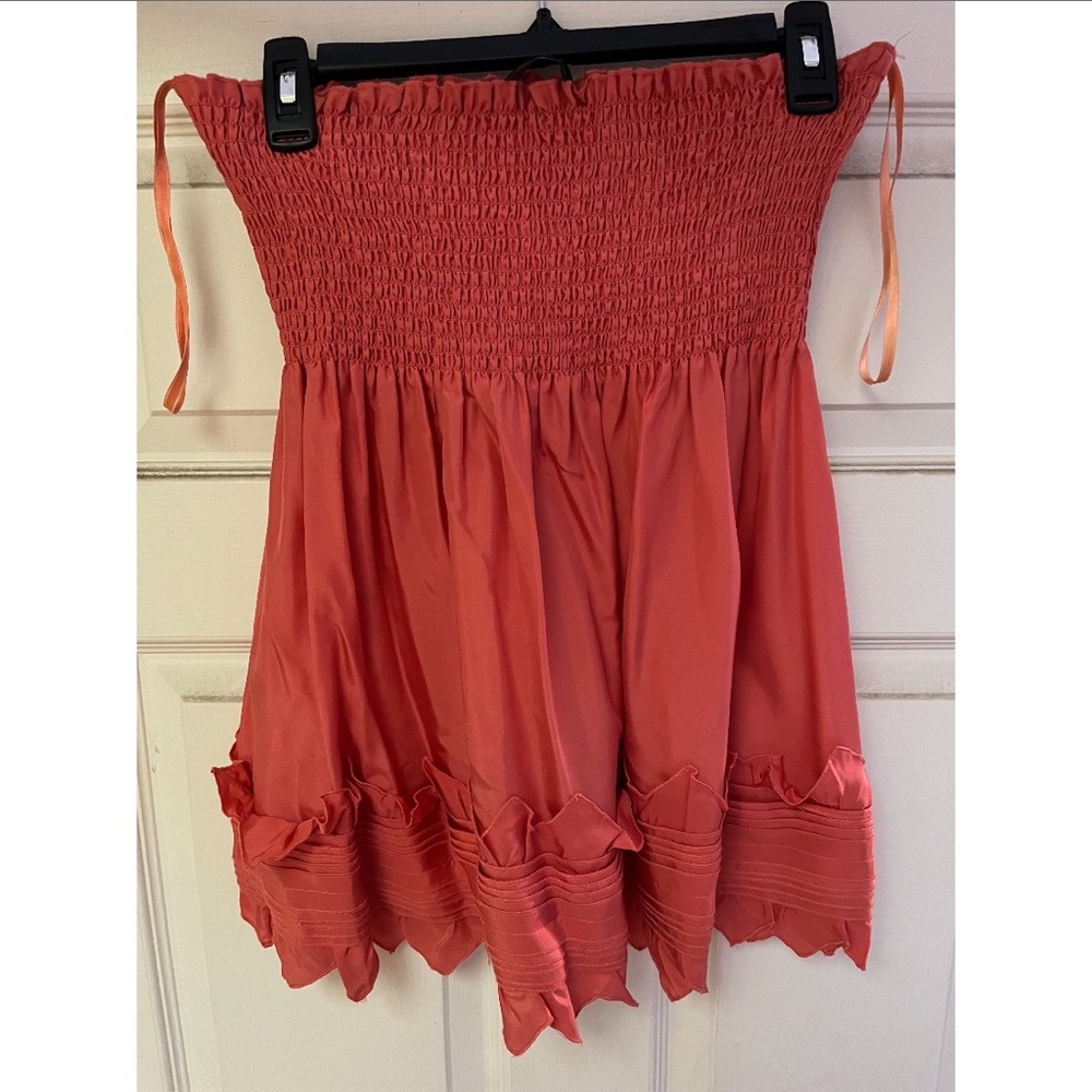 BCBG Max Azria Orange Silk Tube top M